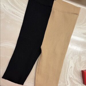 Forever 21 Colorblock Black and Tan Ribbed biker shorts NWOT